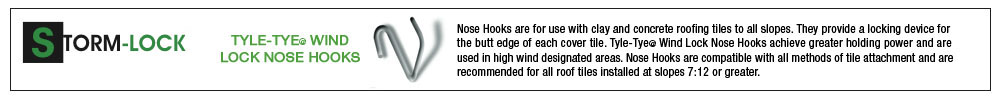 Tyle-Tye® Wind Lock Nose Hooks